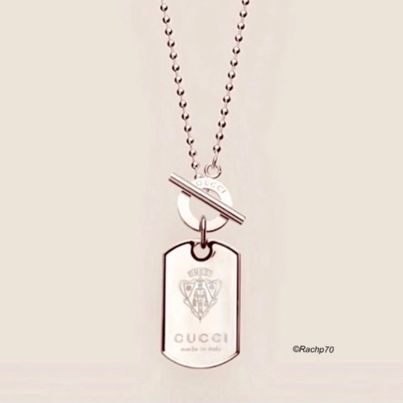 Gucci Other - New Authentic GUCCI Crest Dog Tag Toggle Necklace